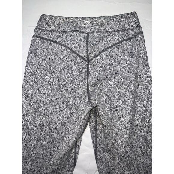 Gymshark Dry Management Fleur Texture Leggings Size Small Gray White Full Length - Picture 12 of 12
